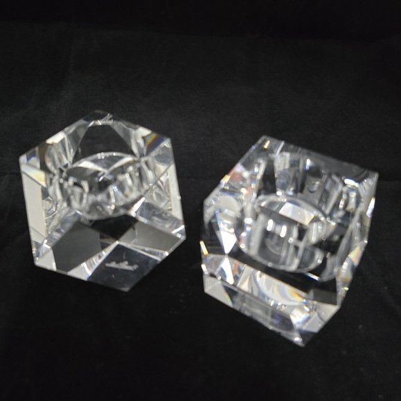 2 unmatching Clear Crystal Rosenthal Votive Candle Holders - Picture 8 of 9